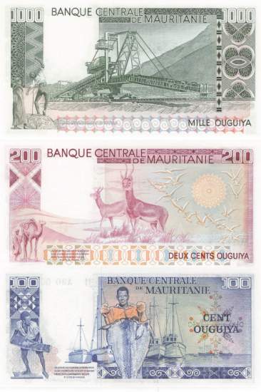 Mauretanien p3A - p3C 100 - 1000 Ouguiya 1975